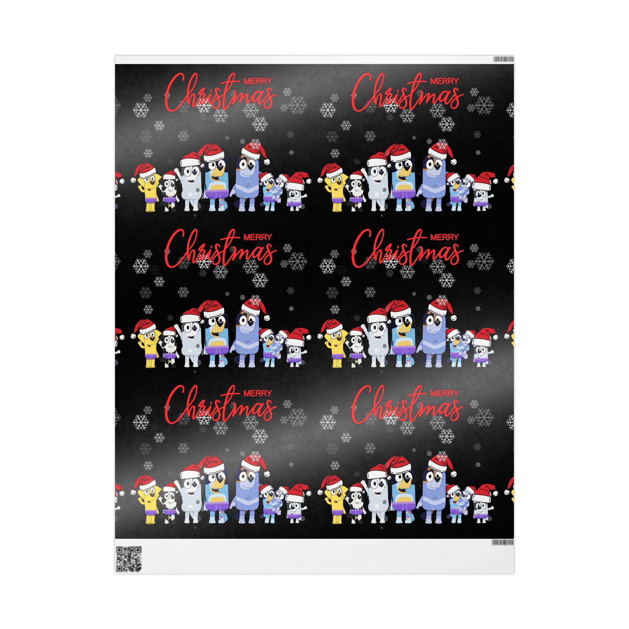 Bluey Cartoon Christmas Wrapping Paper, Holiday Gift Wrap, Festive Wrapping Sheets, Cute Character Gift Wrap, Merry Christmas Decor