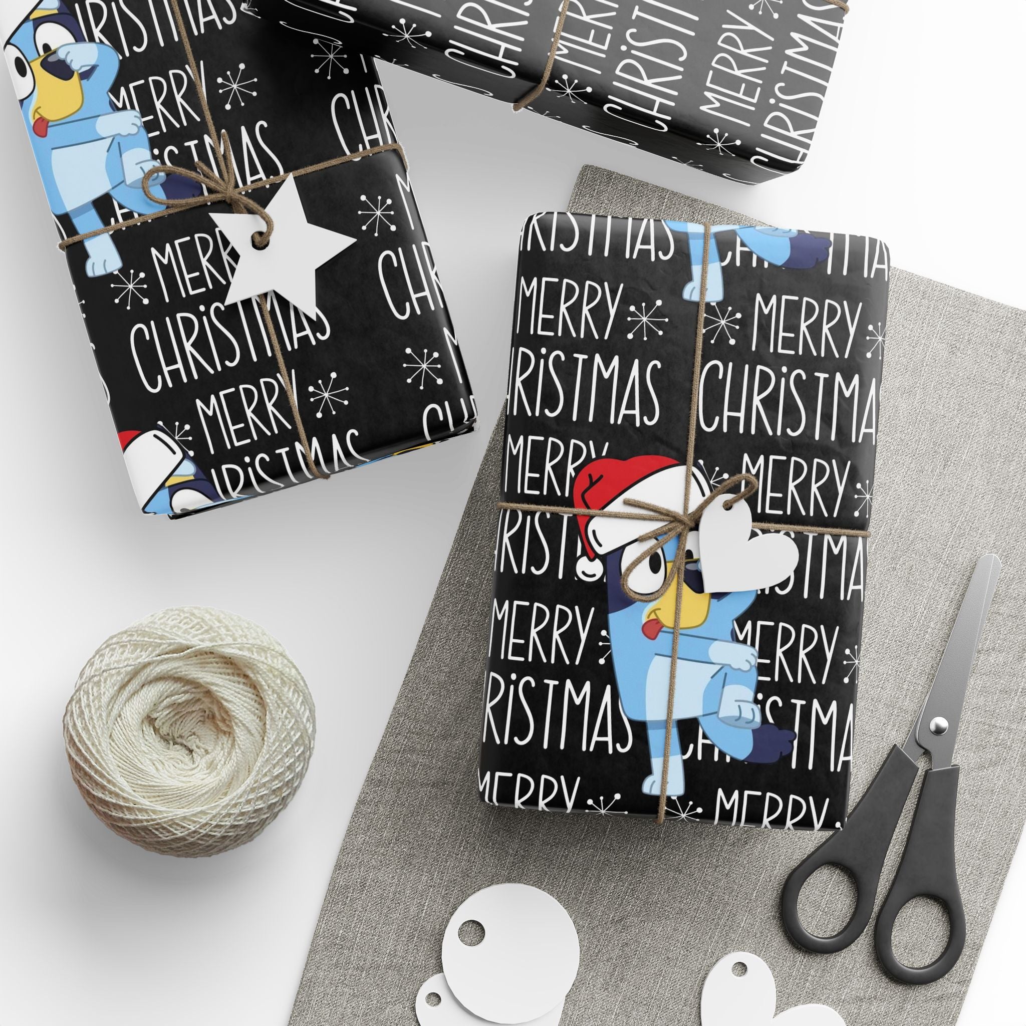 Bluey Cartoon Festive Christmas Wrapping Papers, Holiday Gift Wrap, Merry Christmas Wrapping, Cartoon Gift Wrap, Party Supplies, Seasonal Decorations
