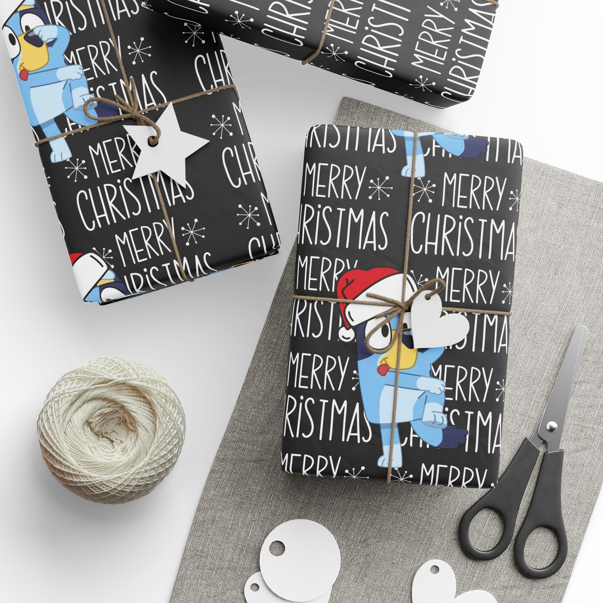 Bluey Cartoon Festive Christmas Wrapping Papers, Holiday Gift Wrap, Merry Christmas Wrapping, Cartoon Gift Wrap, Party Supplies, Seasonal Decorations
